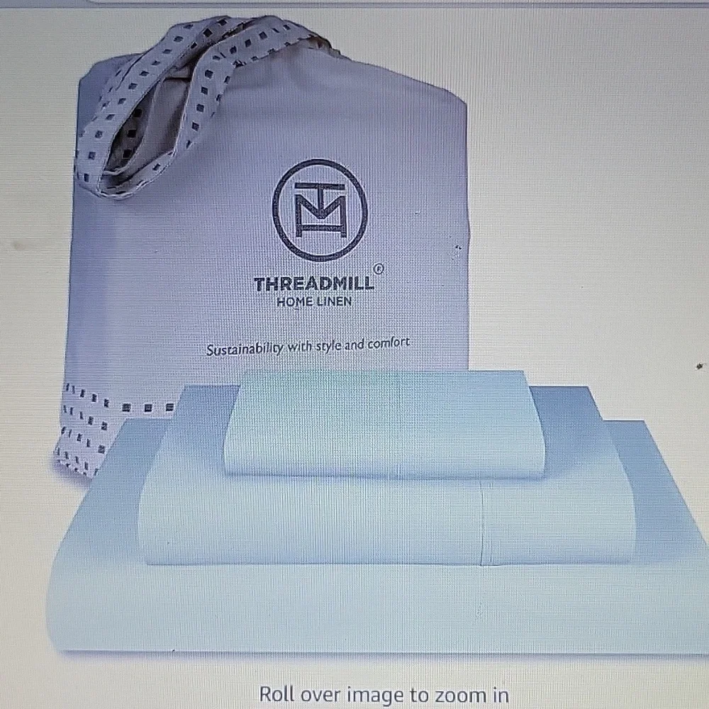 Threadmill 100% cotton 3 pc sheet set Twin blue 600 thread count 15